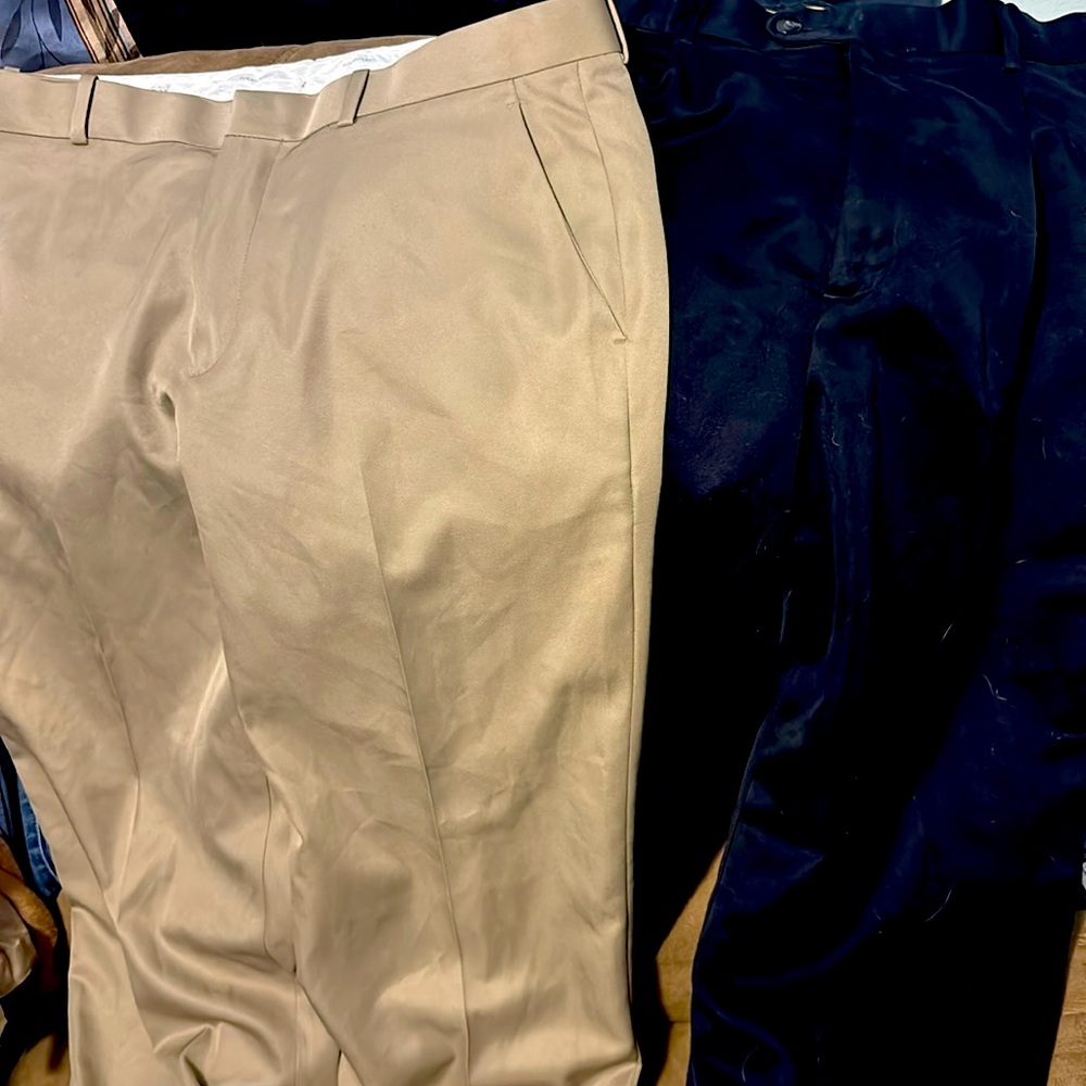 2 pair dress pants 1 perry ellis folio-flex & 1 croft & barrow both size 34 x 32